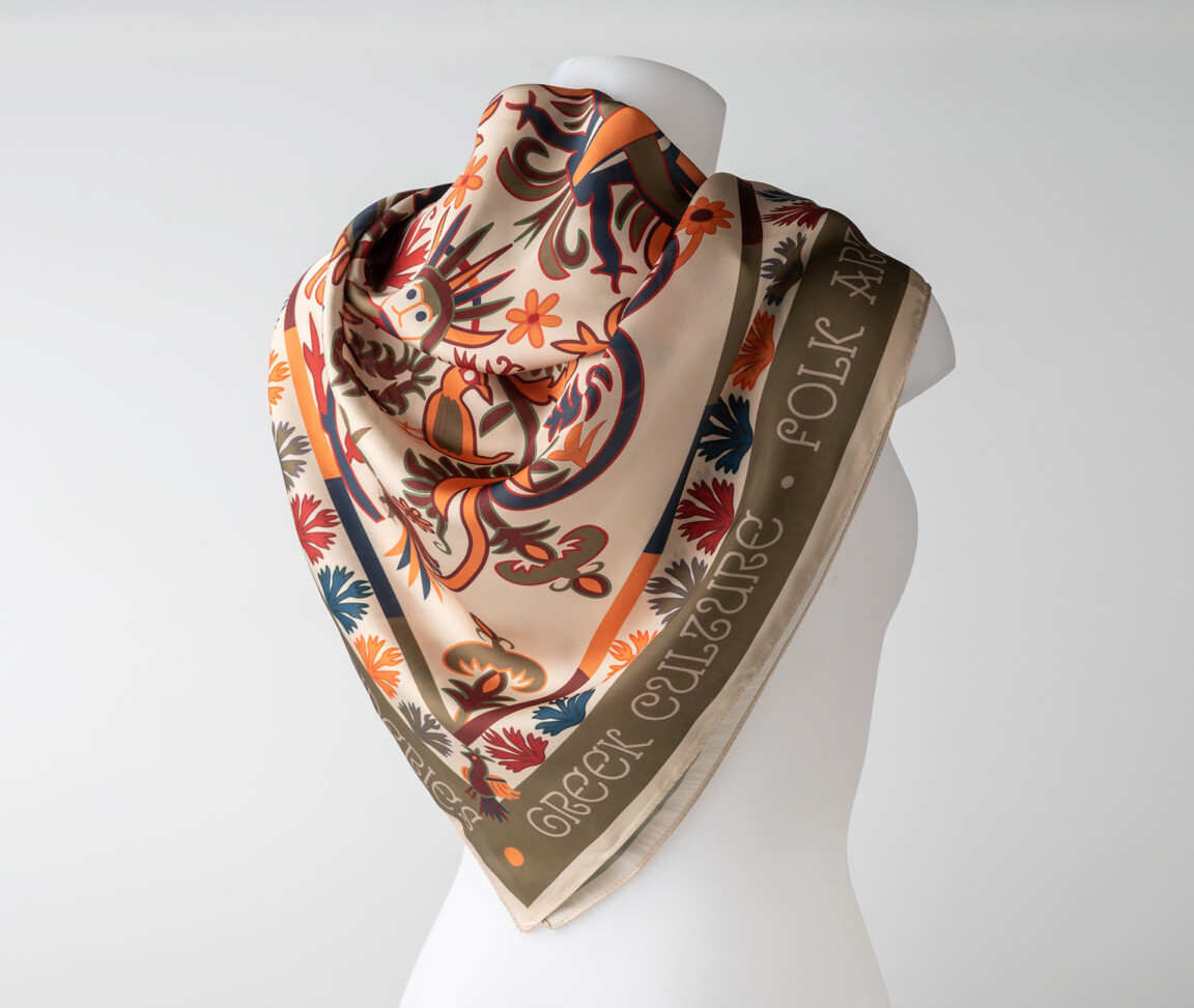 folk art skyros embroideries chiffon scarf