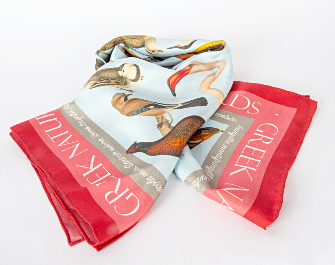 silk scarf birds of greece