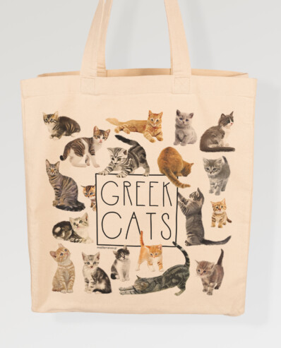 greek cats canvas bag