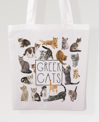 cotton bag greek cats