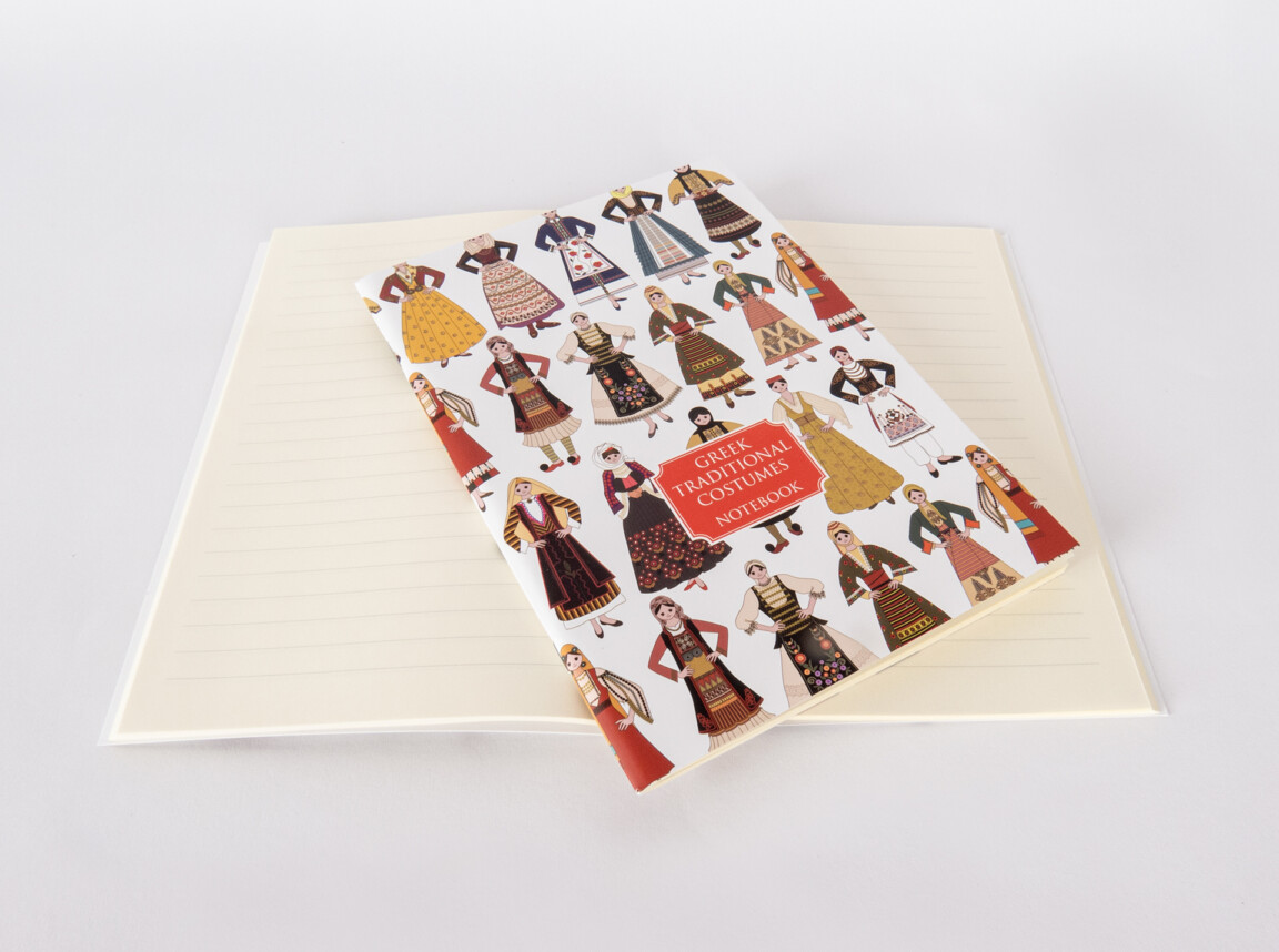 softcover notebook greek traditional costumes