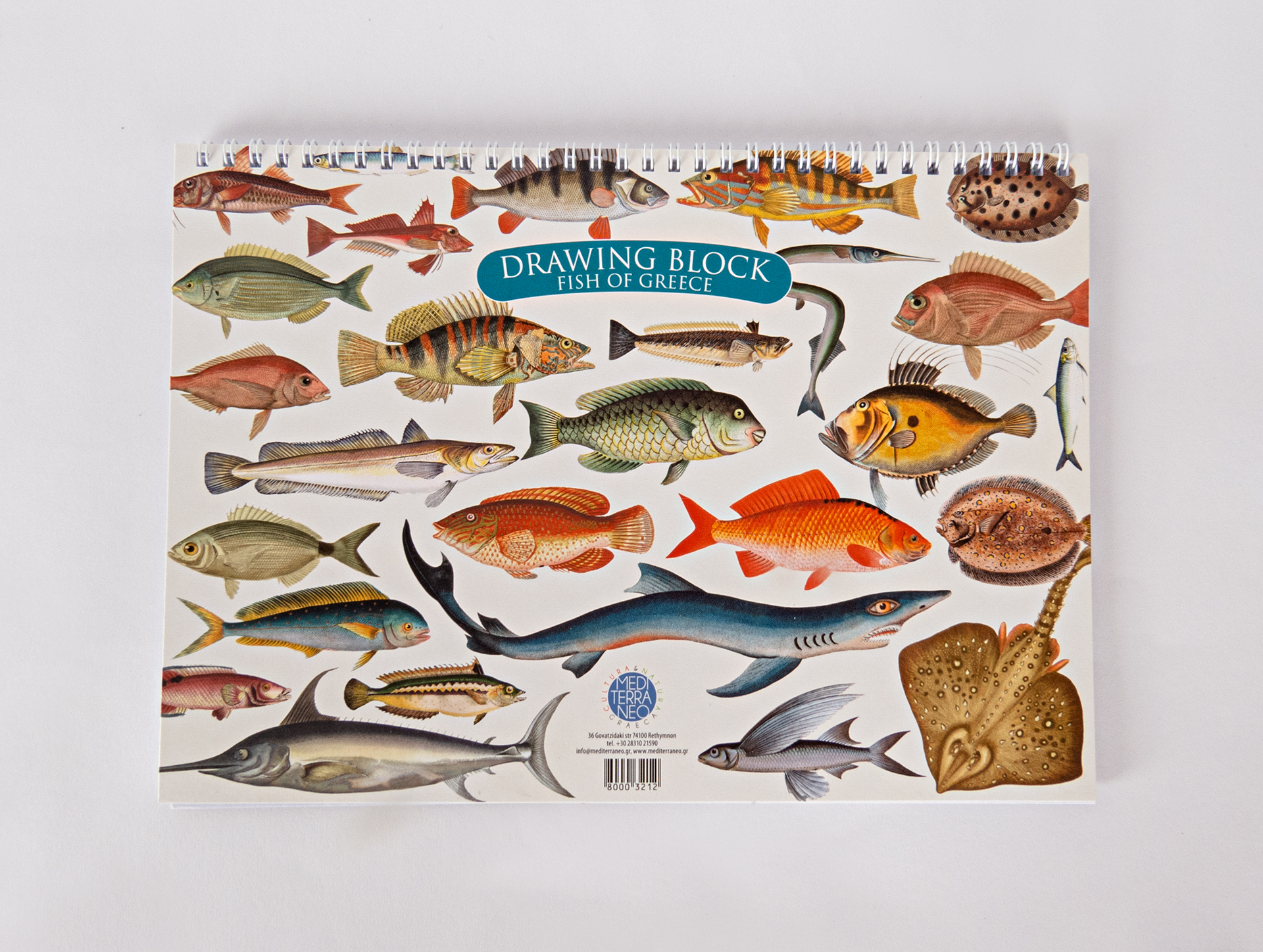 Drawing block with fish of Greece cover