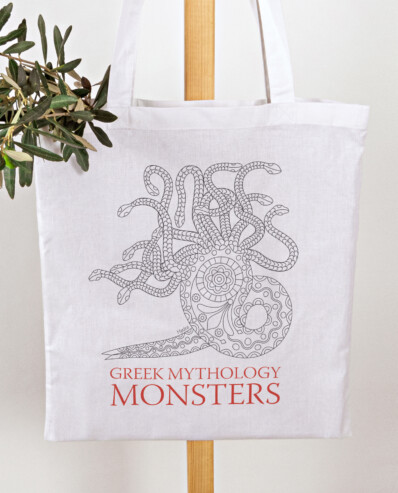 cotton bag greek mythology monsters / hydra