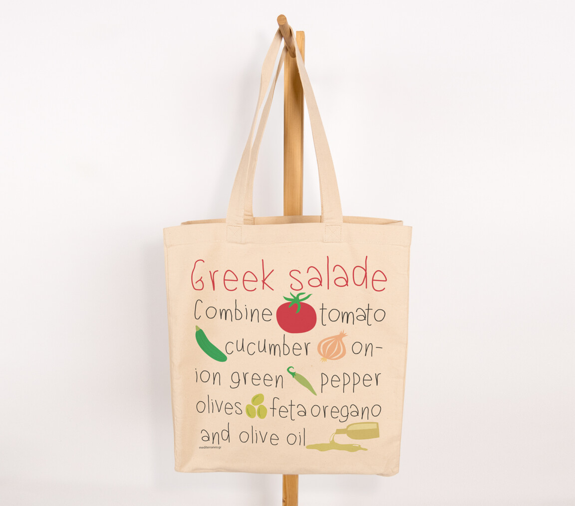 canvas bag greek salad