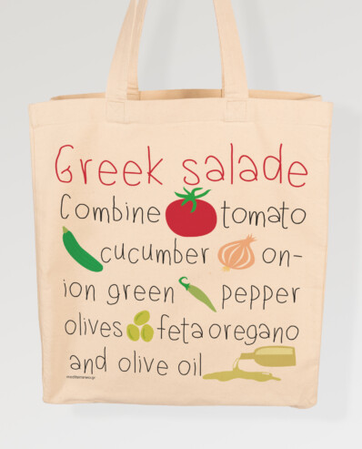 canvas bag greek salad