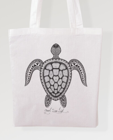 cotton bag greek sea life / turtle