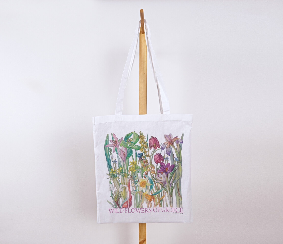 cotton bag wild flowers of greece