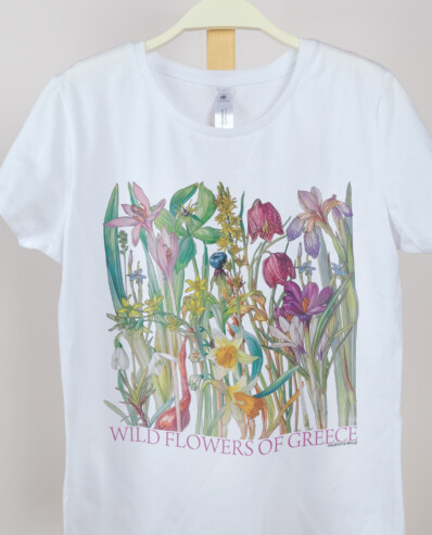 women t shirt wild flowers of greece