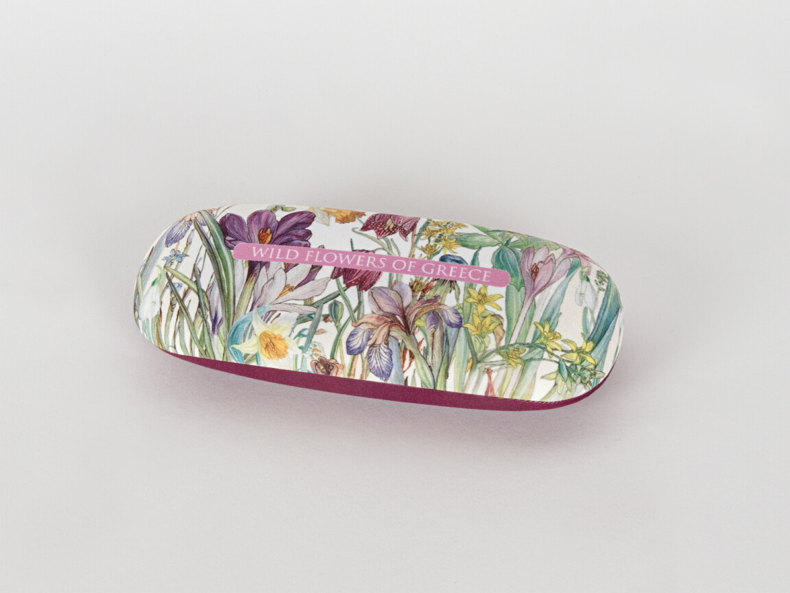 Eyeglasses case with floral design 'Wild Flowers of Greece'.