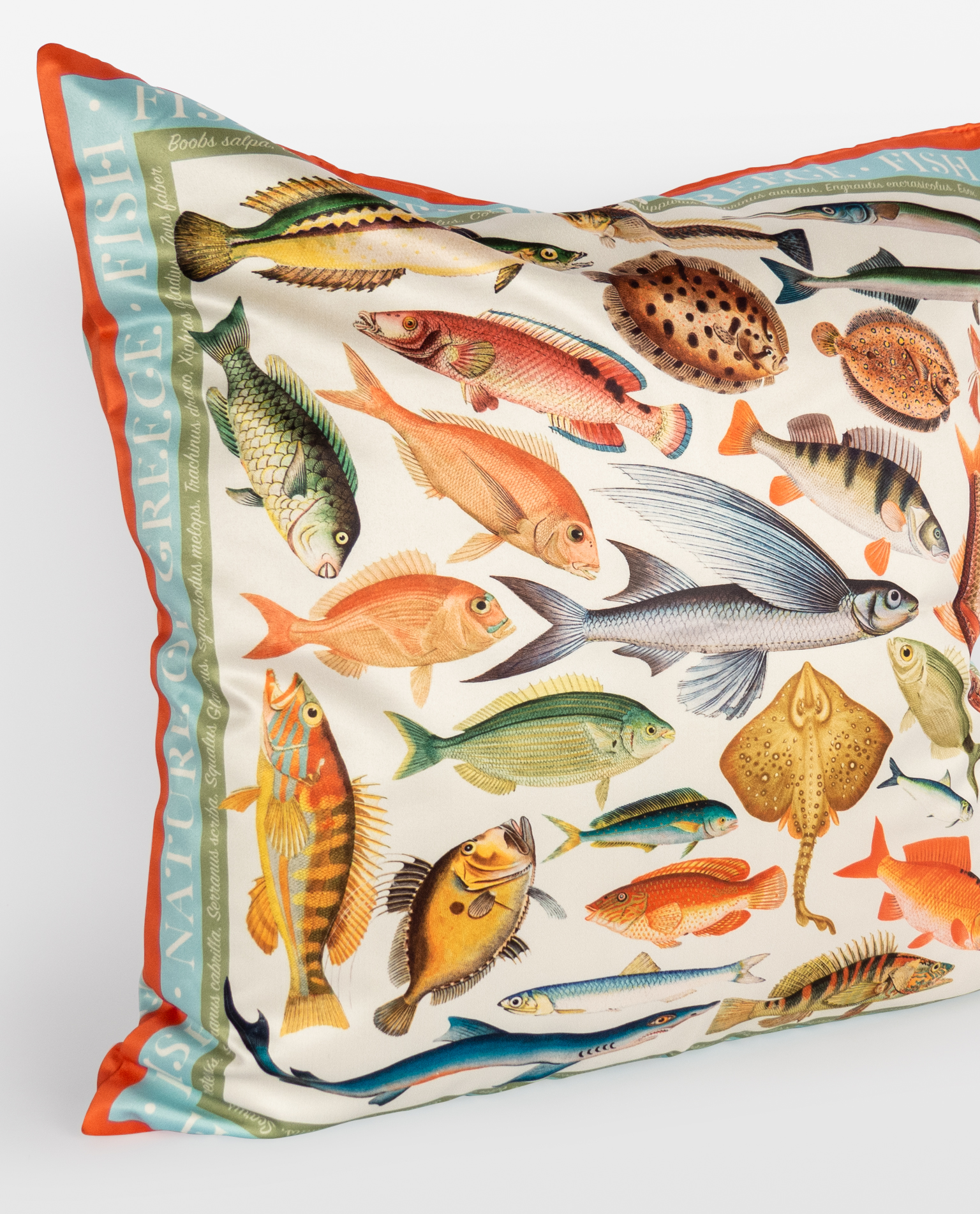 Pillowcase with Fish of Greece pattern by Mediterraneo