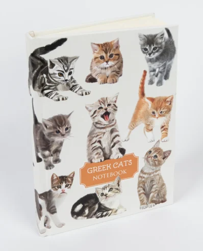 hardcover notebook greek cats