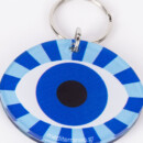 Blue and white evil eye keychain.