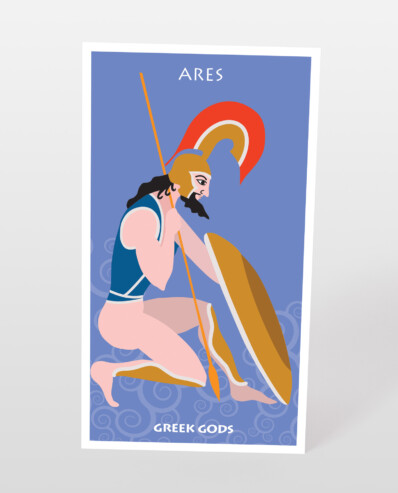 ares postcard greek gods