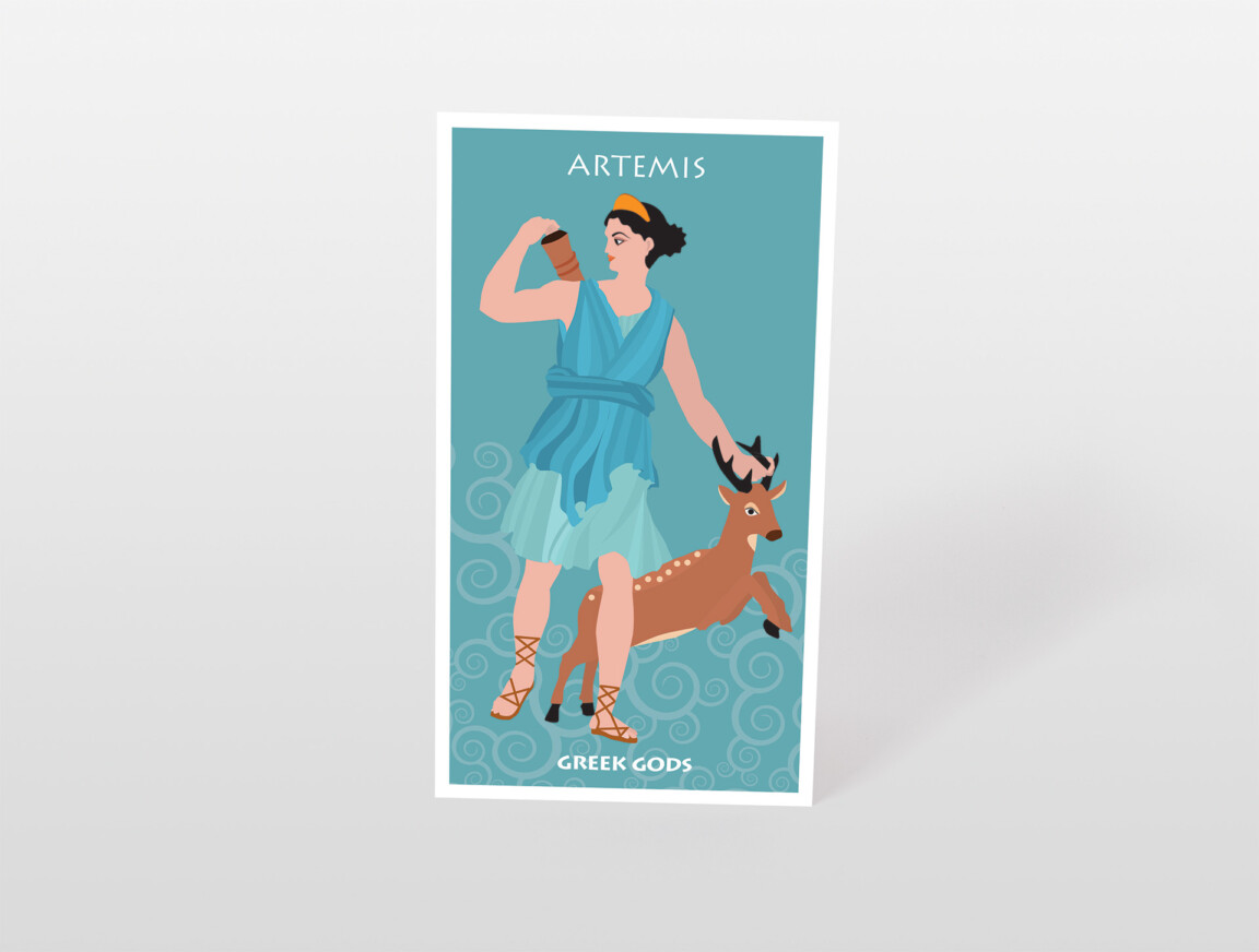 artemis postcard greek gods