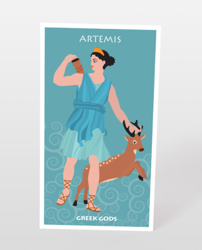 artemis postcard greek gods