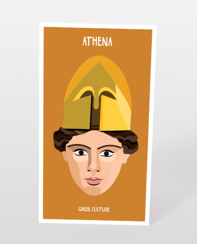 athena postcard greek culture
