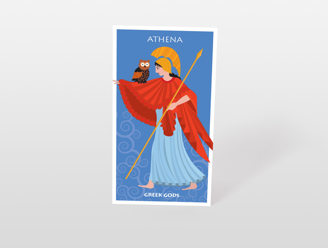 athena postcard greek gods