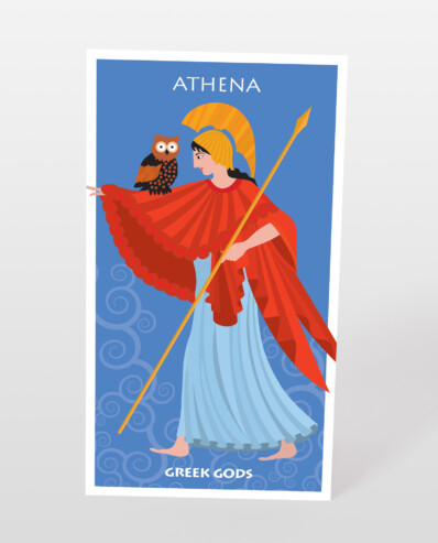 athena postcard greek gods
