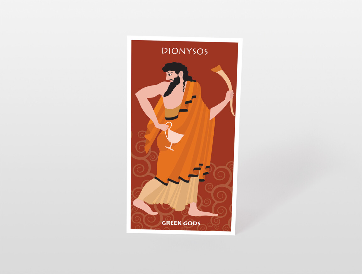 dionysos postcard greek gods