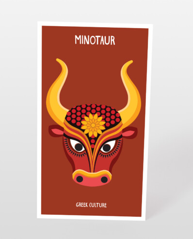 minotaur postcard greek culture