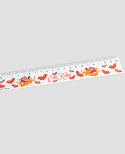 Decorative tape measure with red patterns
