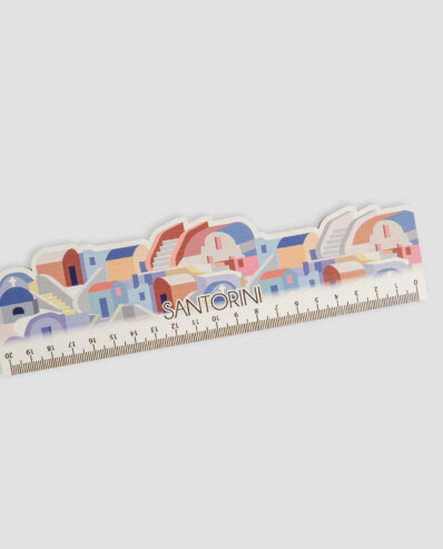 Santorini-themed decorative adhesive sticker with ruler.