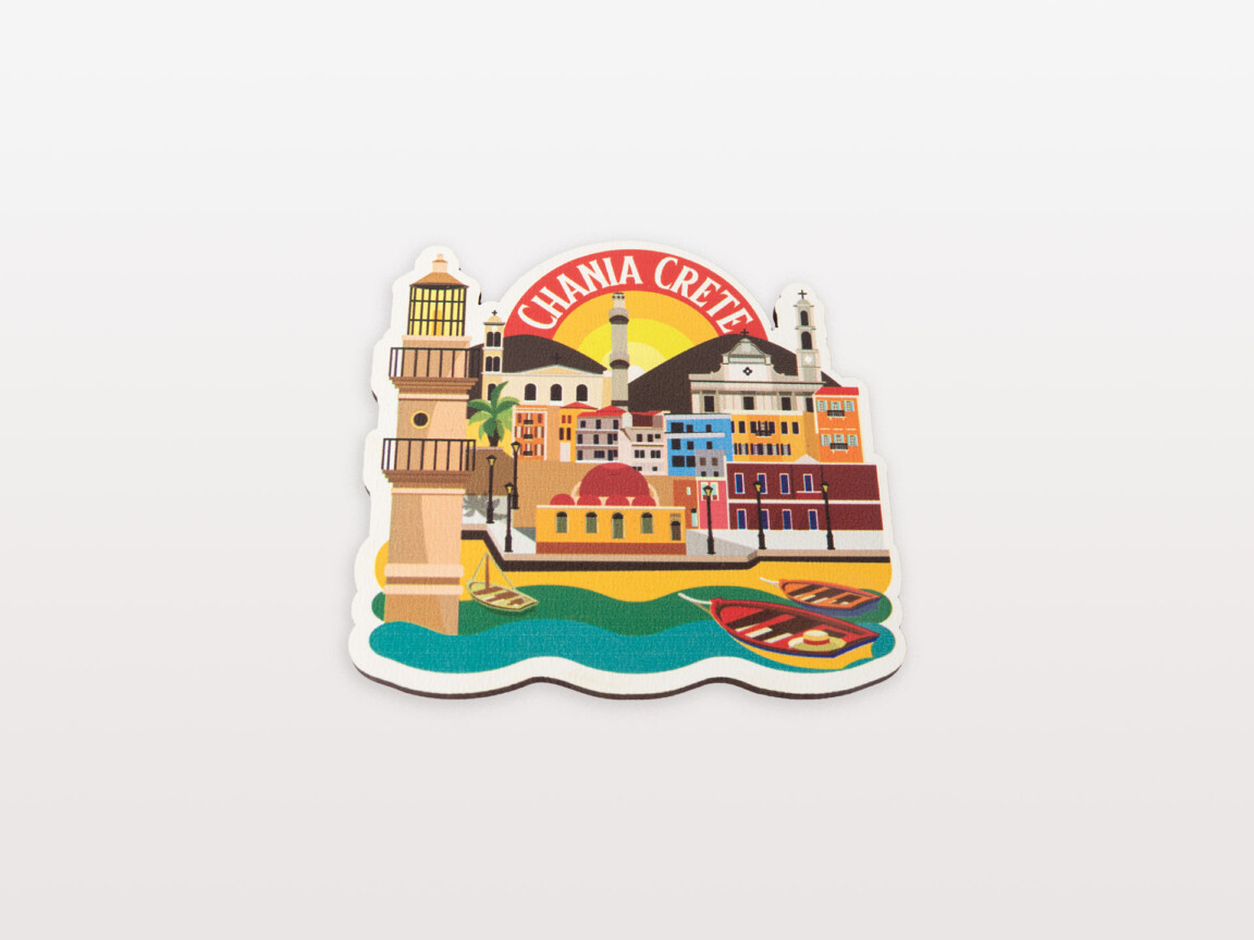 Chania Crete fridge magnet souvenir illustration