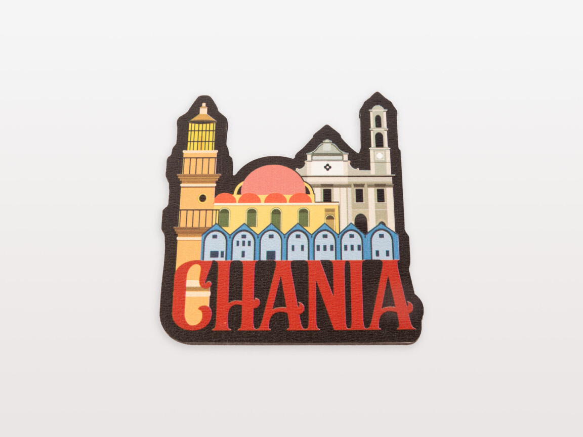 Chania city landmarks fridge magnet souvenir