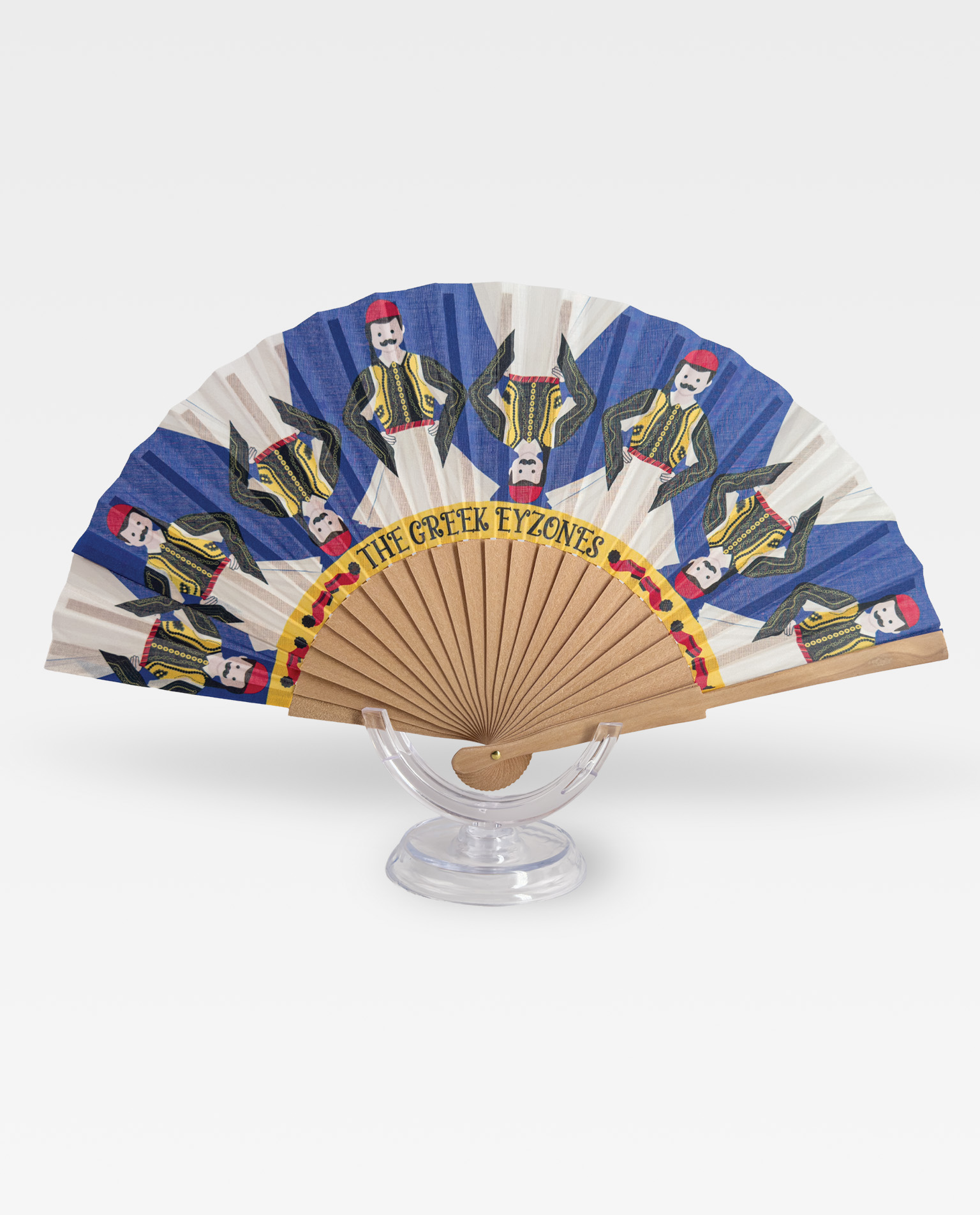 Greek Fan Shell Greek Evzones Hand fan | Mediterraneo Eshop